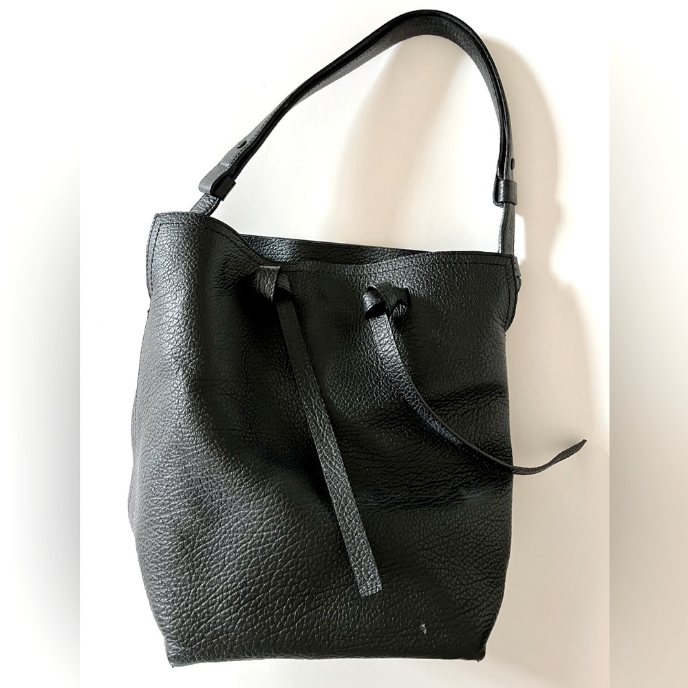 Maison Margiela Black Leather Bucket Bag